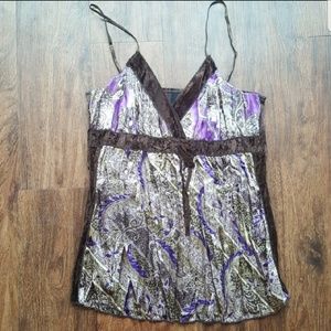 Purple & Brown Velvet Cami